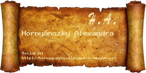 Hornyánszky Alexandra névjegykártya