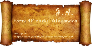 Hornyánszky Alexandra névjegykártya